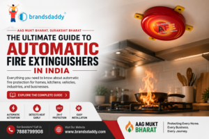 Read more about the article The Ultimate Guide to Automatic Fire Extinguishers in India: Protecting Lives, Homes, Vehicles & Businesses with BrandsDaddy AFE